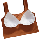 Top sportivo da donna con spalline larghe e motivo a coste taglia universale cotone per fitness esercizi e uso quotidiano 10