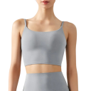 Top sportivo da donna con spalline sottili e coppa sagomata in nylon spandex per fitness corsa esercizio e allenamento 1