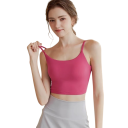 Top sportivo da donna con spalline sottili e coppa sagomata in nylon spandex per fitness corsa esercizio e allenamento 15