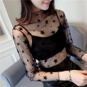 Top trasparente da donna con maniche lunghe 2