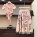 Top y falda de manga corta para mujer 1