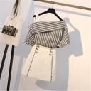 Top y falda de rayas para mujer 5