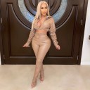 Top y pantalón de cuero para mujer 8