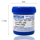 Topnik lutowniczy AMTECH NC-559 100 g bez czyszczenia bez ołowiu zielony lub niebieski opcja do układów BGA CPU PCB wartość kulki chipy 4