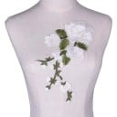 Toppa con motivo floreale 30 x 16 cm Applicazione ricamata per abbigliamento Toppa decorativa in poliestere per vestiti giacche decorazioni 2