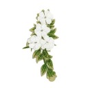 Toppa ricamata floreale 20 x 10 cm Applicazione decorativa in poliestere per abbigliamento toppa termoadesiva per vestiti giacche 2