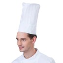 Toque de chef haute coupe 29 cm plis coton polyester couvre-chef de travail pour la cuisine vêtements gastronomiques 4