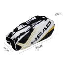 Torba tenisowa na do 6 rakiet z oddzielną kieszenią na buty Torba sportowa 73 x 30 x 23 cm Nylon Polyester Dacron do wyposażenia 4