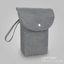 Torba termiczna na pieluchy 11 x 7,5 x 21,5 cm Szara torba termiczna z paskiem i zatrzaskiem Wodoodporna torba podróżna dla mam 2