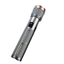 Torcia LED potente con zoom telescopico ricaricabile USB-C 23 × 4,5 × 5,7 cm con display e funzione powerbank 4