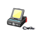 Torcia LED ricaricabile con clip USB per cappello 300 mAh inclinazione 90° 4 modalità Torcia con controllo senza contatto Struttura in ABS impermeabile 1