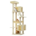 Torre per gatti 180x55x45 cm Albero interno alto per gatti Tiragraffi in sisal Amaca Struttura di arrampicata Piattaforma spaziosa 3