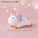 Tortendeko Einhorn liegend 6 cm Figur mit einem Horn auf dem Einsatz Tortendeko für Geburtstag, Kinderfest oder Party 2