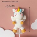 Tortendeko Einhorn mit Flügeln 7,3 cm Tortenfigur Märchenhaft für Kinderparty Buntes Einhorn Fantasy Motiv 2