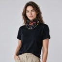 Tour de cou et foulard avec imprimé de fleurs colorées, de papillons et de libellules en noir pour le cyclisme, la randonnée et le sport unisexe 6