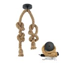 Touwlamp voor E27-lampen Touwhanglamp voor twee lampen 5 W 90-260 V Vintage hanglamp met henneptouw 1 m 2