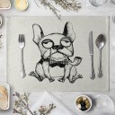 Tovaglietta con motivo di cane disegnato 4