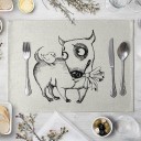 Tovaglietta con motivo di cane disegnato 6