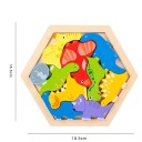 Trä 3D pussel dinosaurier 18,5 x 16,5 cm Utbildande pusselspel för barn Stöd för tänkande Motorik Roligt lärande med förhistoriskt motiv 6