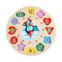 Trä pedagogiskt spel för barn klocka med pingvin pedagogisk klocka 5