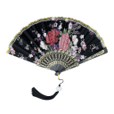 Traditionel kinesisk vifte 42,5 x 23 cm elegant foldbar vifte lavet af plastik og stof asiatisk dekoration danseforestilling kostume 1