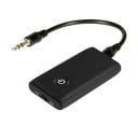 Trådløs bluetooth 5.0 adapter 2i1 modtager og sender lyd 3,5 mm jack stik Batteri 300 mAh Driftstid 5 timer Opladning 2 timer 1