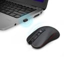 Trådløs opladelig mus til computer og bærbar computer Opløsning op til 3600 DPI Batteri 750 mAh Baggrundsbelysning USB-modtager og USB-C adapter 7