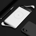 Trådløs powerbank med indbyggede kabler 10000 mAh 5