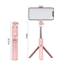 Trådløs selfiestang med stativ 360° rotation 71 cm højde Aftagelig fjernbetjening Telefonholder 185-680 mm iPhone livestreaming 5