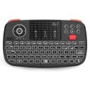 Trådløst mini tastatur med touchpad og joystick Bluetooth- og USB-modtager 2,4 GHz Baggrundsbelyste taster Lithiumbatteri 1
