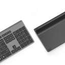Trådløst tastatur med numerisk blok til computer Lavprofil skæfte nøgler Genopladeligt batteri 500 mAh USB-modtager 2,4 GHz Grå/sort 3