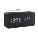 Træ digital LED vækkeur 3 vækkeure USB strømforsyning og batteri 12/24H 15,5 x 7 x 4 cm 7