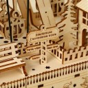 Træ russisk hjul 24 × 14 × 28,8 cm 3D puslespil mekanisk model Byggesæt med bevægelige dele Kreativ dekoration og gave til voksne 3