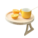 Træbakke 25×12,5 cm til sofa, armlæn, foldbart sidebord, snackbakke med rund klips, integreret opbevaringsbakke 4