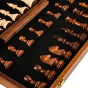 Træfoldeligt skakspil 39 x 39 x 2,5 cm Traditionelt klassisk brætspil Skakbræt med et sæt brikker Foldeligt design Spil til 2 spillere 3