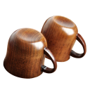 Trækrus med hanke 200 ml Jujube-krus Massivt krus til kaffe og te Naturlig trækop 7x7x9,5 cm til varme drikke 3