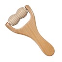 Træmassagerulle til muskler Kompakt massagerulle til skuldre, talje, arme, ben, nakke, fødder og ryg Håndholdt rulle til helkropsmassage Håndholdt massageapparat 16,5 x 8,3 cm 3
