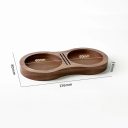 Træstativ til 2 tamper og 2 filtre i valnøddetræ 156 × 80 × 14 mm Elegant barista holder med huller 60 mm 2