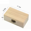 Träförvaringslåda med lock 17,5 x 12,5 x 8 cm naturlig låda för småsaker smycken organiserare för hemmet och skrivbordet 2
