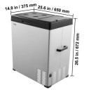 Tragbare Auto-Kühlbox 70 l 650×375×672 mm grau-schwarz groß für Auto zum Reisen, Campen und längeren Aufenthalten 2