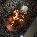 Tragbarer, zusammenklappbarer Gartengrill für den Außenbereich, Edelstahl, 41,5 x 26,5 x 27,5 cm, Feuerstelle mit Rost, Aufbewahrungskoffer 4