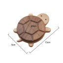 Träisoleringstablett i form av en sköldpadda 13x9x8,5 cm svart valnöt underlägg mot brännskador bordsdekoration för kanna och teutensilier 4
