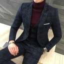 Traje de cuadros para hombre F351 5