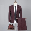 Traje de cuadros para hombre F364 3