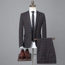 Traje de cuadros para hombre F364 1