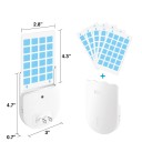 Trampa eléctrica adhesiva para mosquitos de enchufe con luz UV 7,1 × 11,9 × 1,8 cm Plástico blanco enchufe UE Trampa adhesiva para insectos voladores con luz nocturna 2