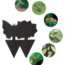 Trampas adhesivas negras de doble cara para insectos 24 unidades trampas adhesivas en forma de mariposa y flor para la protección de plantas en macetas y jardines 3