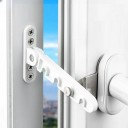 Tranca plástica 10,6 x 6,3 x 1,7 cm para portas de varanda e janelas, suporte ajustável para manter as portas abertas 3