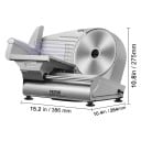 Trancheuse électrique 180 W 386 × 264 × 275 mm acier inoxydable trancheuse de cuisine argentée pour viande et aliments 2