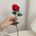 Trandafir artificial 2 în 1 cutie pentru inel 25 cm suprafață din catifea roșie ambalaj romantic cadou de logodnă 2
